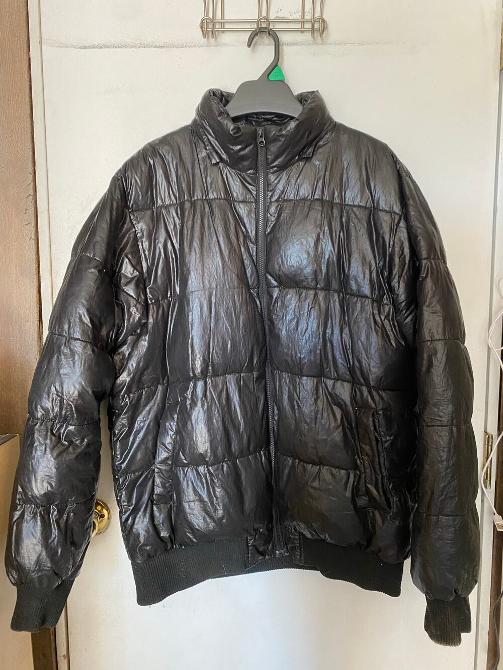 Vintage Man Alive Black Buffer Jacket Coat XL No Hood Bold Retro